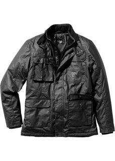Куртка Regular Fit с вощеным покрытием (черный) Bonprix