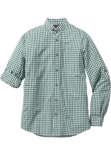 Рубашка Regular Fit  в традиционном стиле (зеленый/белый в клетку) Bonprix