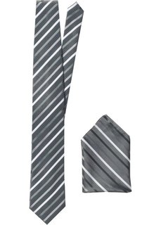 Галстук + платок (2 изд.) (светло-серый в полоску) Bonprix