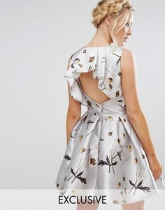 Атласное платье мини с цветочным принтом Hope and Ivy - Мульти