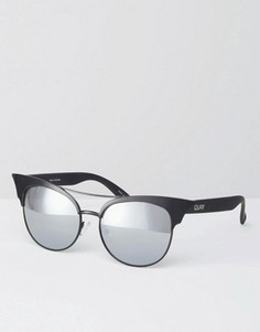 Солнцезащитные очки кошачий глаз с зеркальными стеклами Quay Australia Zig - Черный