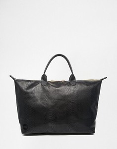 Дорожная сумка из искусственной кожи со змеиным принтом Mi-Pac - Черный