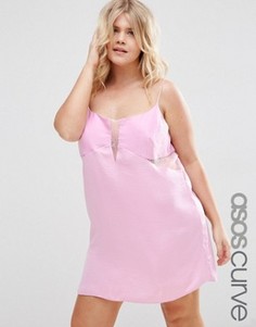 Атласная комбинация ASOS CURVE - Фиолетовый