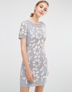 Бархатное цельнокройное платье Frock and Frill - Серый