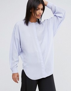Oversize-блузка с рукавами летучая мышь ASOS - Синий