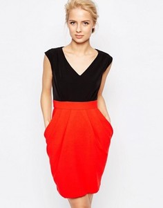 Платье 2-в-1 с контрастной юбкой Closet - Красный