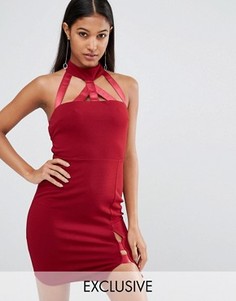 Платье-футляр мини с лентами NaaNaa - Красный