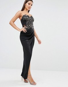 Платье макси с кружевной отделкой Michelle Keegan Loves Lipsy - Черный