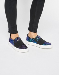 Кроссовки-слипоны с пайетками Kurt Geiger Glitz - Мульти