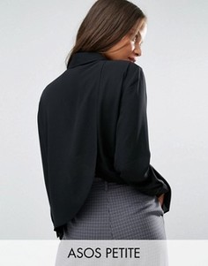 Блузка с запахом на спинке ASOS PETITE - Черный