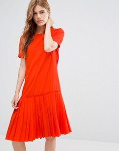Платье с заниженным краем YMC Basic - Красный