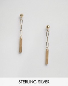 Позолоченные серебряные серьги-подвески ASOS - Золотой