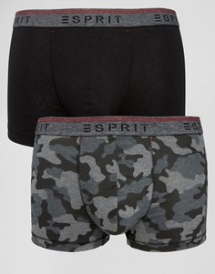 Комплект из 2 боксеров-брифов с камуфляжным принтом Esprit - Черный