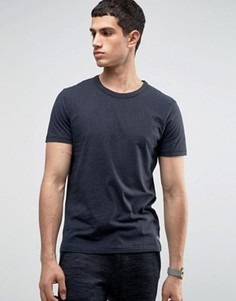 Меланжевая футболка с круглым вырезом Selected Homme - Темно-синий