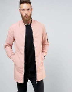 Длинная куртка на молнии Brave Soul - Розовый