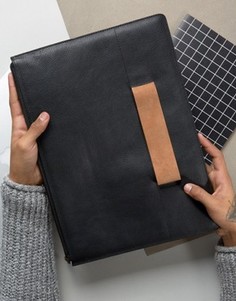 Кожаный чехол с контрастным ремешком для ноутбука с диагональю экрана 13 дюймов ASOS - Черный