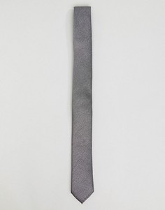 Серебристый узкий галстук с оттенком металлик ASOS - Серебряный