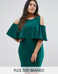 Платье с открытыми плечами Club L Plus - Зеленый