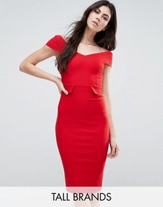 Платье‑футляр с баской Vesper Tall - Красный