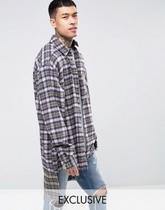 Фланелевая oversize-рубашка с удлиненным краем Reclaimed Vintage - Фиолетовый