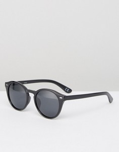 Черные круглые солнцезащитные очки с поляризованными стеклами ASOS - Черный