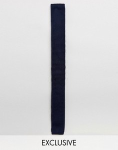 Трикотажный узкий галстук с прямыми краями Noak - Темно-синий
