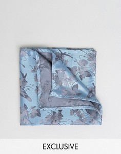 Жаккардовый платок для нагрудного кармана с цветочным принтом Noose & Monkey - Синий