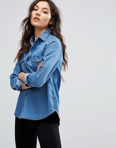Джинсовая рубашка в стиле вестерн New Look - Синий