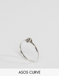 Серебряное кольцо с узелком ASOS CURVE - Серебряный