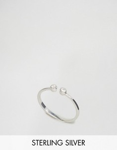 Разомкнутое серебряное кольцо с камнем ASOS - Серебряный
