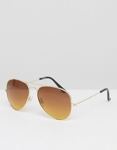 Золотистые солнцезащитные очки‑авиаторы ASOS - Золотой
