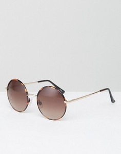 Круглые солнцезащитные очки в стиле 90-х Monki - Коричневый