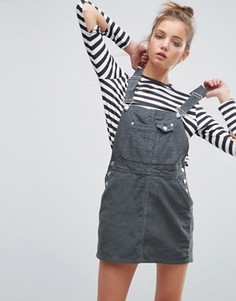 Вельветовое платье цвета хаки в стиле комбинезона ASOS - Зеленый