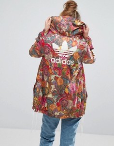 Фестивальная ветровка с ярким цветочным принтом adidas Originals - Мульти