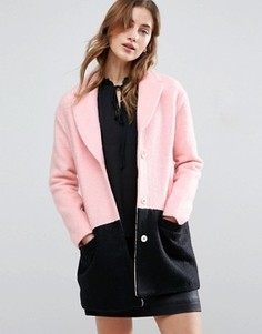 Пальто в стиле колор блок Girls On Film - Розовый