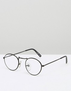 Круглые очки с прозрачными стеклами Reclaimed Vintage - Черный