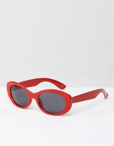 Солнцезащитные очки в красной овальной оправе ASOS - Красный