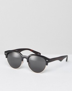 Черные круглые солнцезащитные очки в стиле ретро ASOS - Черный