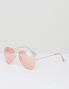 Солнцезащитные очки-авиаторы с розовыми затемненными линзами South Beach - Розовый