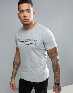 Футболка с логотипом Jack & Jones Tech - Серый
