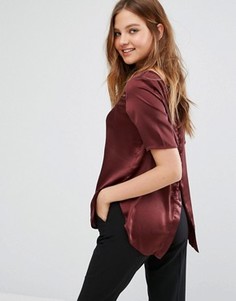 Топ с пуговицами на спине и асимметричным подолом Vero Moda - Коричневый