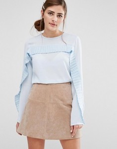 Топ с длинными рукавами с оборкой Fashion Union - Белый