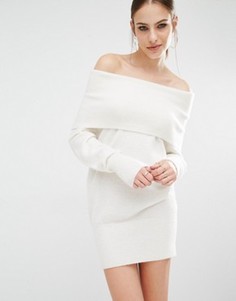 Вязаное платье-туника Kendall + Kylie Fuzzy - Белый
