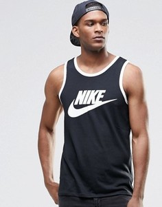 Черная майка с логотипом-галочкой Nike 779234-011 - Черный