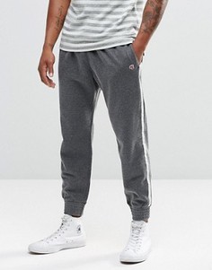 Светло-серые зауженные спортивные брюки с полосами по бокам Abercrombie & Fitch - Серый