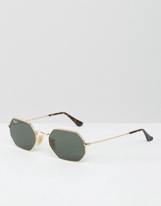 Солнцезащитные очки в золотистой шестиугольной оправе Ray-Ban - Золотой