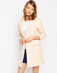 Пальто со швами в стиле ретро ASOS - Кремовый