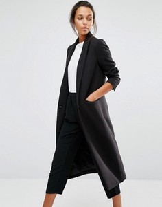 Удлиненное пальто в строгом стиле Selected - Черный
