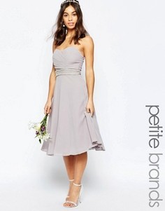 Платье для выпускного с декорированной талией TFNC Petite WEDDING - Серый