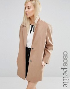 Пальто-кокон в мальчишеском стиле ASOS PETITE - Бежевый